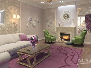 Дом с ароматом сирени. Частный дом в ст. Динская., PolyArt Design PolyArt Design Classic style living room