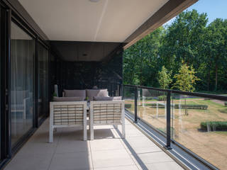 Luxe dakterras van keramische tegels, Exclusieve Dakterrassen Exclusieve Dakterrassen Balcon, Veranda & Terrasse modernes Céramique