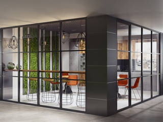 Кухня для сотрудников и переговорная в офисном пространстве, Zibellino.Design Zibellino.Design Gewerbeflächen