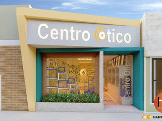 Centro Ótico Mossoró, Habitus Arquitetura Habitus Arquitetura Commercial spaces Wood Blue