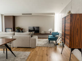 Moradia Braga , NOZ-MOSCADA INTERIORES NOZ-MOSCADA INTERIORES Modern living room