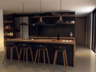 Villa 3, Gliptica Design Gliptica Design Маленькие кухни Бетон