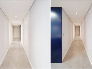 비오는 날이 잘 어울리는 차분한 그레이 인테리어, 디자인 아버 디자인 아버 Modern Corridor, Hallway and Staircase