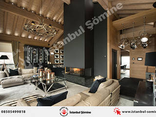 İSTANBUL ŞÖMİNE, İSTANBUL ŞÖMİNE İSTANBUL ŞÖMİNE Rustic style living room Marble