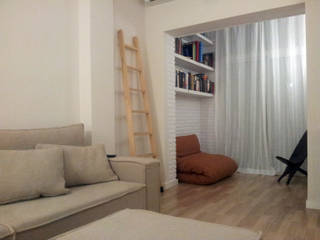 Apartamento en Barcelona, Pilar Pardal March Pilar Pardal March Minimalistische Wohnzimmer Ziegel Weiß