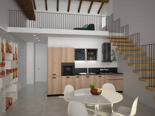 Loft Zarini, B+P architetti B+P architetti Ruang Makan Modern