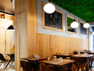 Restaurante . Cascais . Ampliação . Local Kitchen, aponto aponto Rustic style conference centres Solid Wood Wood effect