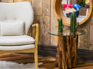 Mesa Lateral em Madeira Maciça, ArboREAL Móveis de Madeira ArboREAL Móveis de Madeira Rustic style living room Solid Wood Multicolored