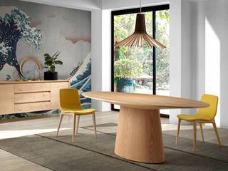 LOS MUEBLES MODERNOS Y DE DISEÑO ITALIANO DE ANGEL CERDÁ, ANGEL CERDA ANGEL CERDA Modern Dining Room Wood Wood effect Tables