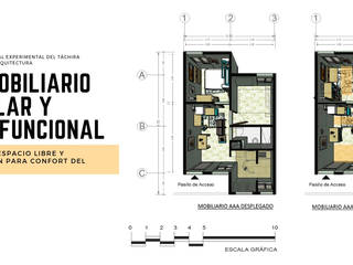 Mobiliario modular y multifuncional para viviendas inferiores a los 50mts2 , Cindy Castañeda Cindy Castañeda บ้านเดี่ยว