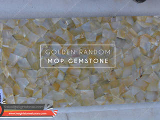 Golden Mother of Pearl slabs- height stones luxury, Height Stones Height Stones Comedores de estilo clásico Piedra