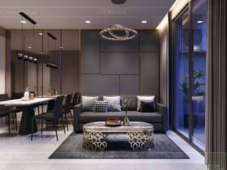 Thiết kế nội thất căn hộ Richstar Novaland - Phong cách hiện đại, ICON INTERIOR ICON INTERIOR Salas de estilo moderno