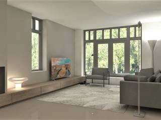 Ontwerp nieuwbouw woning Amersfoort, Studio DEEVIS Studio DEEVIS Modern living room لکڑی