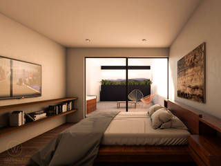 DEPARTAMENTOS VM 620, WERHAUS ARQUITECTOS WERHAUS ARQUITECTOS Minimalistische Schlafzimmer