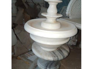 Pure White Marble Fountain, Grp Marbles Grp Marbles Сад в стиле модерн