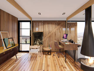 Diseño de Cabaña en la Montaña, Cindy Castañeda Cindy Castañeda Scandinavian style study/office