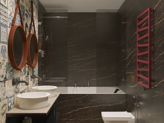 ​Bathroom in a Vintage Bachelor Apartment, Борис Ступак Борис Ступак Baños de estilo industrial Azulejos