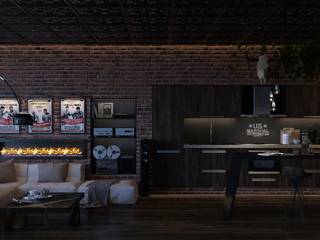 ​Vintage Western House in the Carpathians, Борис Ступак Борис Ступак Living room Bricks