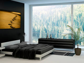 Cuadros para dormitorio, TANGERINE WALL TANGERINE WALL Minimalistische Schlafzimmer Holz-Kunststoff-Verbund
