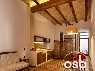 cruz, osb arquitectos osb arquitectos Ruang Makan Gaya Rustic