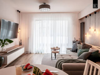 KĘPA MIESZCZAŃSKA W TURKUSIE, KODO projekty i realizacje wnętrz KODO projekty i realizacje wnętrz Scandinavian style living room