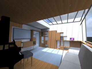 AMPLIACION CASA HABITACION LINDAVISTA 342, Prototype studio Prototype studio モダンデザインの 多目的室