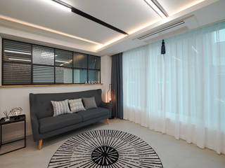 모던 인더스트리얼, 파주 빌라 프로젝트, 디자인 아버 디자인 아버 Living room