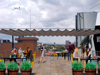 Rooftop Corportivo Karcher México, 2M arquitectos 2M arquitectos 모던스타일 발코니, 베란다 & 테라스 콘크리트