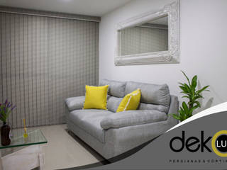 Verticales , Dekolux Persianas y Cortinas Dekolux Persianas y Cortinas Ruang keluarga: Ide desain interior, inspirasi & gambar