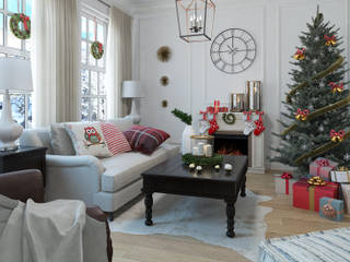 Decoración navideña en casa y en el trabajo, Glancing EYE - Modelado y diseño 3D Glancing EYE - Modelado y diseño 3D Modern living room