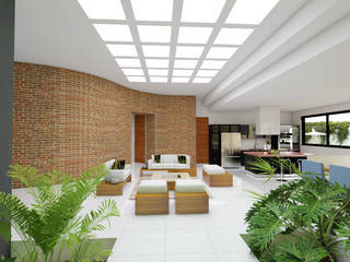 Querétaro 170, Arqternativa Arqternativa Moderne Wohnzimmer Eisen/Stahl Weiß
