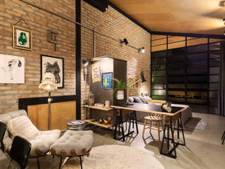 Loft Morro Agudo - Fábio Marins Arquitetura, Alessandro Guimaraes Photography Alessandro Guimaraes Photography 書房/辦公室