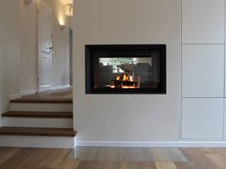 Tunnelkamin, Die Kaminbauer Mera Flammart GmbH - Kamine aus Duesseldorf Die Kaminbauer Mera Flammart GmbH - Kamine aus Duesseldorf Modern Living Room