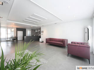 40평대 인천 아파트 감각적인 홈스타일링, 이즈홈 이즈홈 现代客厅設計點子、靈感 & 圖片