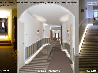 Innenarchitektonische Umgestaltung von Fluren im Hotel NP - Bad Rothenfelde, GID / GOLDMANN-INTERIOR-DESIGN GID / GOLDMANN-INTERIOR-DESIGN