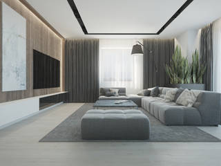 Nowoczesny dom, Lew Architekci & Archideck Lew Architekci & Archideck Minimalist living room