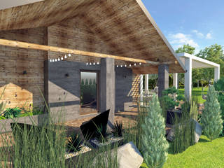 Nowoczesny taras - koncepcja, Lew Architekci & Archideck Lew Architekci & Archideck Minimalist balcony, veranda & terrace