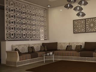 Moroccan design living room, ARCHI-SERVICE ARCHI-SERVICE غرفة المعيشة
