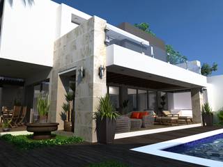 Residencia en Tijuana, OLLIN ARQUITECTURA OLLIN ARQUITECTURA Giardino con piscina