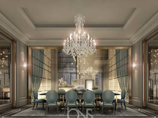 Dining Room Design in Parisian Style, IONS DESIGN IONS DESIGN Phòng ăn phong cách hiện đại Đồng / Đồng / Đồng thau