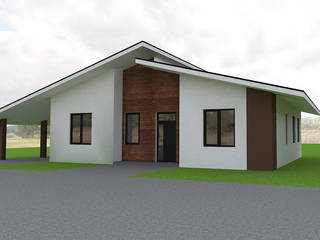 фасад дома №1 в поселке "Эстачи", Sensitive Design Sensitive Design บ้านและที่อยู่อาศัย