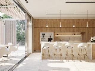 Cap Martinet - Villa en Ibiza, TABARQ TABARQ Built-in kitchens Wood effect