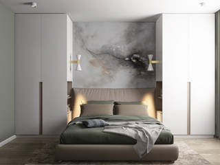 Двушка 56 кв.м. Ноябрьск, CUBE INTERIOR CUBE INTERIOR Modern style bedroom