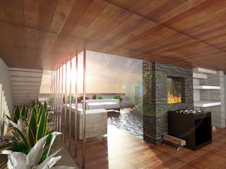 DISEÑO DE INTERIORES - ROOF GARDEN -, Prototype studio Prototype studio モダンデザインの テラス