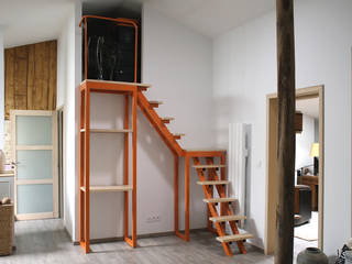 Escalier Mechanical Orange, Atelier Concret Atelier Concret Stairs Iron/Steel