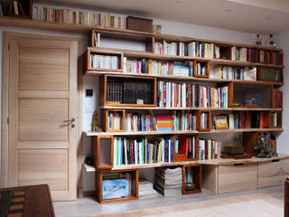 Bibliothèque la Grant, Atelier Concret Atelier Concret Modern Living Room Solid Wood Multicolored