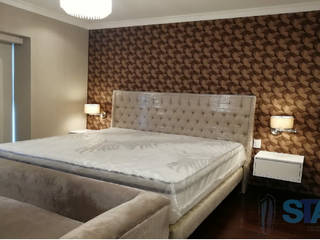 Departamento JESP, Soluciones Técnicas y de Arquitectura Soluciones Técnicas y de Arquitectura Moderne Schlafzimmer Gummi Beige Betten und Kopfteile