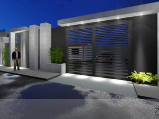 Portal - Vivienda , Analieth Reyes - Arquitectura y Diseño Analieth Reyes - Arquitectura y Diseño Front doors میٹل