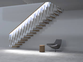 Wave Rail, Siller Treppen/Stairs/Scale Siller Treppen/Stairs/Scale درج خشب Wood effect