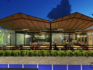 Bar - Cafe - Restaurant, Analieth Reyes - Arquitectura y Diseño Analieth Reyes - Arquitectura y Diseño Terrace لکڑی Wood effect